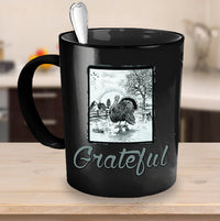 Load image into Gallery viewer, Thanksgiving Coffee Mug - Grateful Mug - Vintage Turkey Mug - Thanksgiving Gift Idea - &quot;Grateful&quot;
