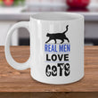 Cat Coffee Mug For Men - Cat Lover Gifts For Guys - "Real Men Love Cats"