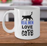 Load image into Gallery viewer, Cat Coffee Mug For Men - Cat Lover Gifts For Guys - &quot;Real Men Love Cats&quot;
