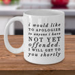 Sarcasm Coffee Mug - Funny Sarcastic Gift - "I Would Like To Apologize"