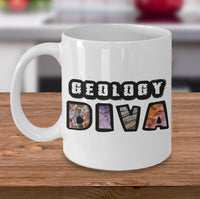 Load image into Gallery viewer, Geology Coffee Mug For Women - Gift For Woman Geologist - Geology Professor Mug- &quot;Geology Diva&quot;
