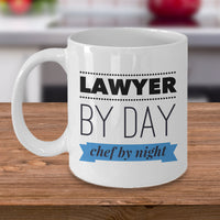 Load image into Gallery viewer, Lawyer Coffee Mug - Unique And Funny Gift For Lawyers - &quot;Lawyer By Day Chef By Night&quot;
