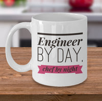 Load image into Gallery viewer, Engineer Coffee Mug - Funny Engineering Gift For Engineers- &quot;Engineer By Day Chef By Night&quot;
