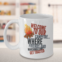 Load image into Gallery viewer, Camping Coffee Mug - Ceramic Campers Gift Idea - &quot;Welcome To Our Campfire&quot;
