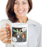 Load image into Gallery viewer, Donkey Mug - Ceramic Donkey Cup - Gift For Donkey Lover - Donkey Gift - &quot;Are You Always A Smartass&quot;

