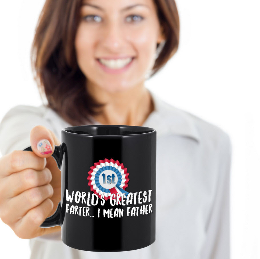 Dad Coffee Mug - Funny Fathers Day, Birthday Or Christmas Gift For Dads - "World's Greatest Farter"