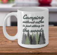 Load image into Gallery viewer, Camping Coffee Mug - Gift For Campers - Ceramic Outdoors Mug - &quot;Camping Without Coffee&quot;
