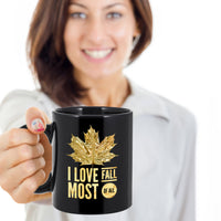 Load image into Gallery viewer, Fall Coffee Mug - Autumn Leaf Coffee Mug - &quot;I Love Fall Most Of All&quot;
