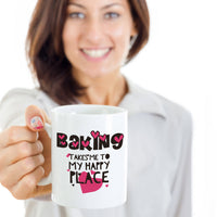 Baking Coffee Mug - Baker Gift Idea - "Baking Takes Me To My Happy Place"