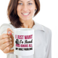 Load image into Gallery viewer, Reading Coffee Mug - Book Lovers Gift For Readers - Reading Gift Mug - &quot;I Just Want To Read&quot;
