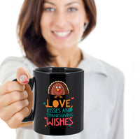 Load image into Gallery viewer, Thanksgiving Coffee Mug - Turkey Mug - Grateful Mug - &quot;Love, Kisses And Thanksgiving Wishes&quot;
