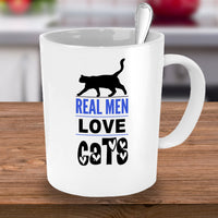 Load image into Gallery viewer, Cat Coffee Mug For Men - Cat Lover Gifts For Guys - &quot;Real Men Love Cats&quot;
