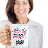 Music Coffee Mug - Music Lover Gift - Music Teacher Gift - Music Notes Mug - "Music Is Life"