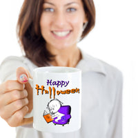 Load image into Gallery viewer, Halloween Coffee Mug- Funny Halloween Gift For Adults - Cute Ghost Mug - &quot;Happy Halloween&quot;
