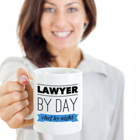 Load image into Gallery viewer, Lawyer Coffee Mug - Unique And Funny Gift For Lawyers - &quot;Lawyer By Day Chef By Night&quot;
