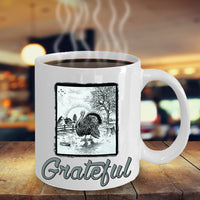 Load image into Gallery viewer, Thanksgiving Coffee Mug - Grateful Mug - Vintage Turkey Mug - Thanksgiving Gift Idea - &quot;Grateful&quot;
