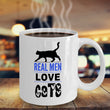 Cat Coffee Mug For Men - Cat Lover Gifts For Guys - "Real Men Love Cats"