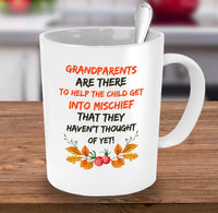 Load image into Gallery viewer, Grandparents Coffee Mug - Funny Grandpa / Grandma Gift - &quot;Grandparents Are There To Help The Child&quot;

