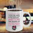 Coffee Lover Mug - Funny Coffee Lovers Gift Idea - "I Love The Smell Of Freshly Brewed Coffee"
