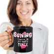 Sewing Coffee Mug - Funny Gift For Quilters - Quilting Mug - "Sewing Takes Me To My Happy Place"