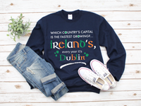 Load image into Gallery viewer, Funny Irish Sweatshirt - Dublin Sweatshirt - St Patricks Day Gifts - &quot;Which Country&#39;s Capital?&quot;
