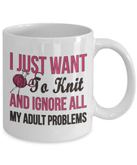 Load image into Gallery viewer, Knitting Coffee Mug - Funny Knitter Mug - Gift For Knitters - &quot;I Just Want To Knit&quot;
