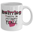 Knitting Coffee Mug - Funny Knitter Mug - Gift For Knitters - "Knitting Takes Me To My Happy Place"