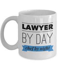 Load image into Gallery viewer, Lawyer Coffee Mug - Unique And Funny Gift For Lawyers - &quot;Lawyer By Day Chef By Night&quot;
