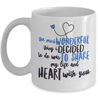 Valentines Day Or Anniversary Coffee Mug - Love Mug - Anniversary Gift -"The Most Wonderful Thing"
