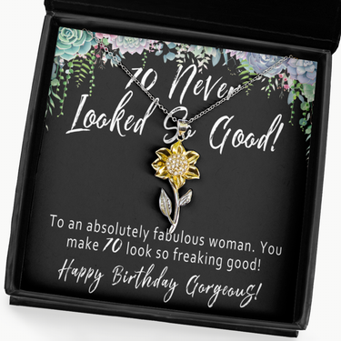 70th Birthday Gift For Women. 70th Birthday Necklace. Mom 70th Birthday Jewelry Card. Turning 70 Gift For Her. Seventy and Fabulous Present - To An Absolutely Fabulous Woman