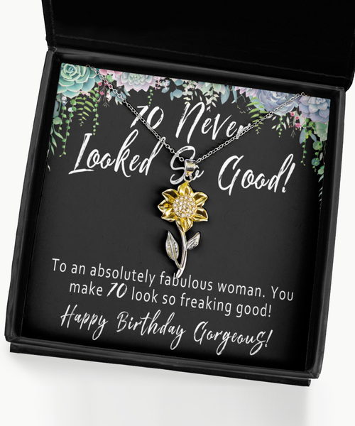 70th Birthday Gift For Women. 70th Birthday Necklace. Mom 70th Birthday Jewelry Card. Turning 70 Gift For Her. Seventy and Fabulous Present - To An Absolutely Fabulous Woman