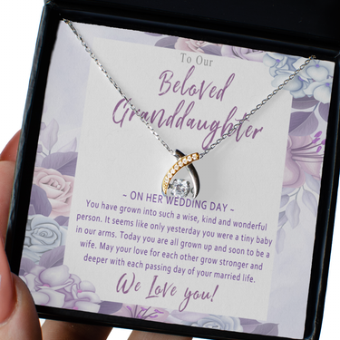 Granddaughter Necklace On Wedding Day From Grandparents. Granddaughter Wedding Day Gift For Bride From Grandma, Grandpa - You Have Grown Into Such A Wise