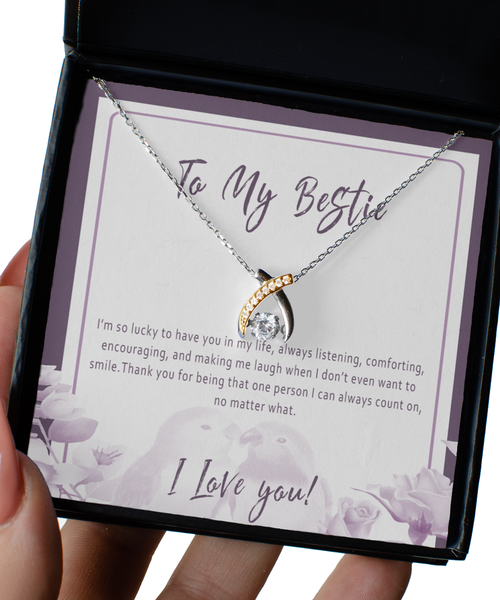 Bestie Necklace For Birthday Or Christmas. Best Friend Gift. To My Bestie Jewelry Card. Special Friend Gift For Soul Sister. Bestie Presents