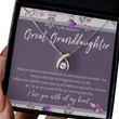 Necklace For Great Granddaughter. Grandkid Silver Jewelry For Birthday Or Christmas. Great Granddaughter Gift Card Keepsake From Grandparent - I Hope You Always Know How Much
