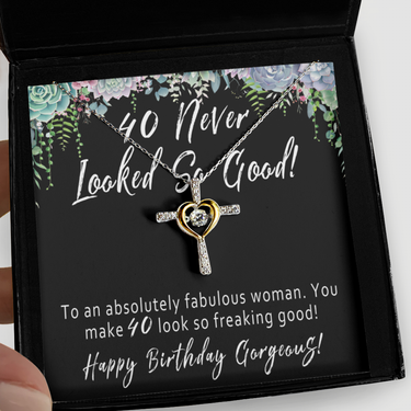 40th Birthday Gift For Women. 40th Birthday Necklace. Mom 40th Birthday Jewelry Card. Turning 40 Gift For Her. Forty and Fabulous Present - To An Absolutely Fabulous Woman