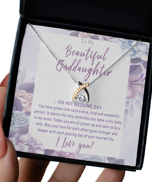 Goddaughter Necklace On Wedding Day From Godmother Or Godfather. Goddaughter Wedding Day Gift For Bride. Goddaughter Wedding Card Keepsake - You Have Grown Into Such A Wise