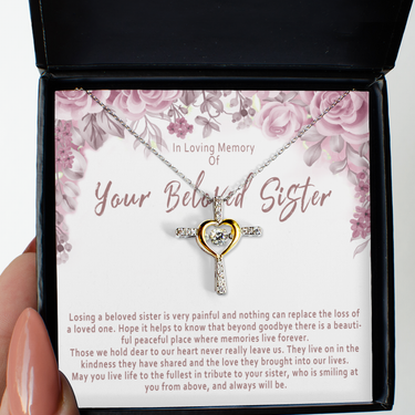 Loss Of Sister Necklace Gift. Sister Memory Gift Card. Sorry For Your Loss Of Loved One. Sister Memorial. Loss Of Sister Sympathy Jewelry - Losing A Beloved Sister