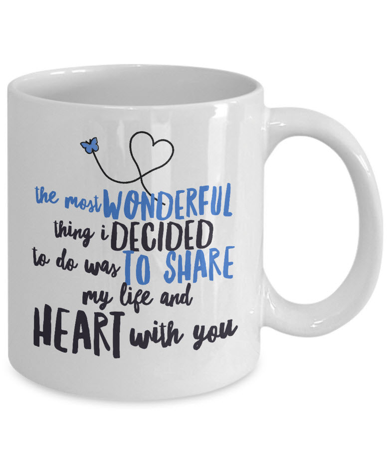 Valentines Day Or Anniversary Coffee Mug - Love Mug - Anniversary Gift -"The Most Wonderful Thing"