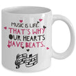 Music Coffee Mug - Music Lover Gift - Music Teacher Gift - Music Notes Mug - "Music Is Life"