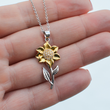 Sterling Silver Sunflower Necklace For Daughter From Dad. Daughter Gift From Dad. Gift For Daughter Birthday, Christmas Or Wedding Day