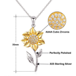 Sterling Silver Sunflower Necklace For Daughter From Mom. Daughter Gift From Mom. Gift For Daughter Birthday, Christmas Or Wedding Day