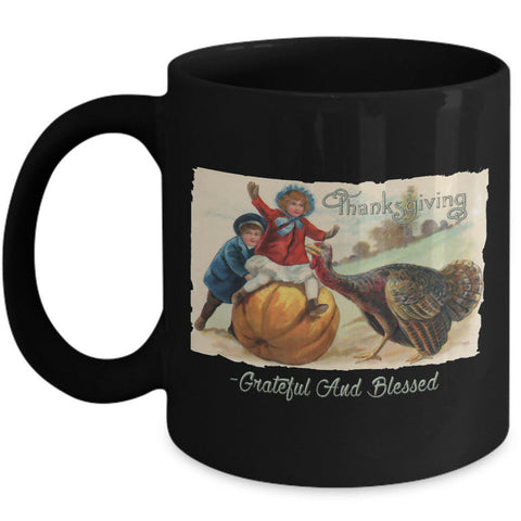 Thanksgiving Coffee Mug - Grateful Mug - Turkey Mug - Thanksgiving Gift - 