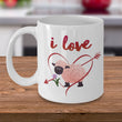 Valentines Day Or Anniversary Coffee Mug - Love Quote Mug - Anniversary Gift Idea -"I Love Ewe"