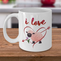 Load image into Gallery viewer, Valentines Day Or Anniversary Coffee Mug - Love Quote Mug - Anniversary Gift Idea -&quot;I Love Ewe&quot;
