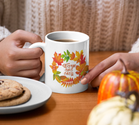Load image into Gallery viewer, Fall Coffee Mug - Autumn Leaf Coffee Mug - Harvest Mug - &quot;Warm And Cozy&quot;
