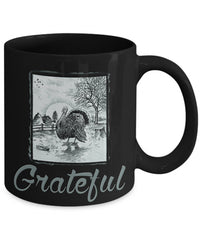 Load image into Gallery viewer, Thanksgiving Coffee Mug - Grateful Mug - Vintage Turkey Mug - Thanksgiving Gift Idea - &quot;Grateful&quot;
